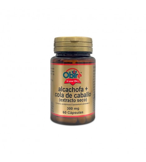 Alcachofa + Cola de Caballo 60 cápsulas 300 mg Obire