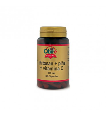 Chitosan + Piña + Vitamina C 100 cápsulas 360 mg Obire